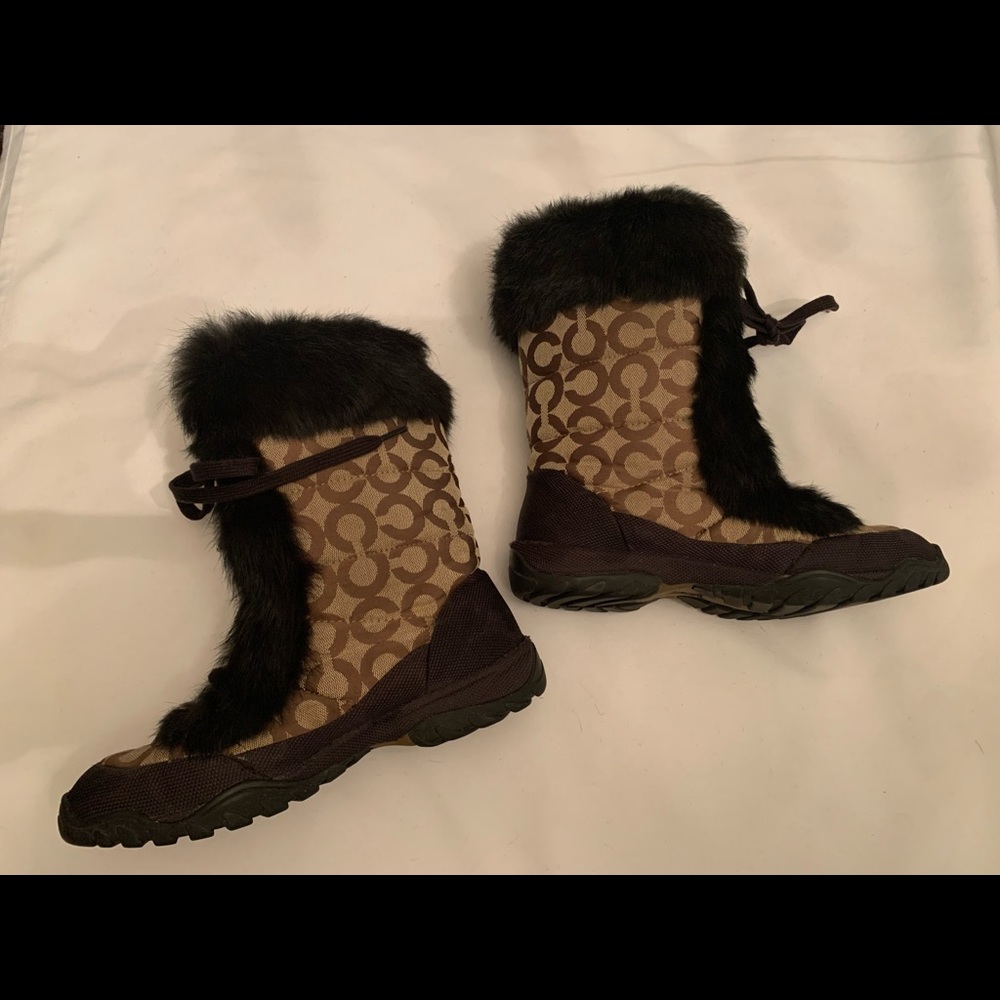 Coach Jennie Signature Boots With Real Rabbit Fur - Picture 4 of 7